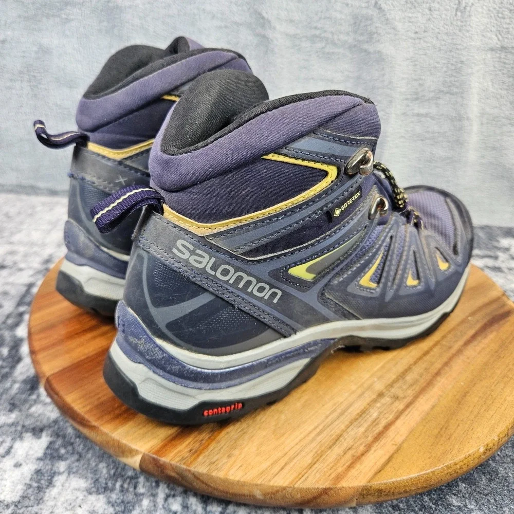 Salomon X-Ultra 3 Mid GTX Womens Size 7.5 Blue Outdoor Hiking Boots 398691